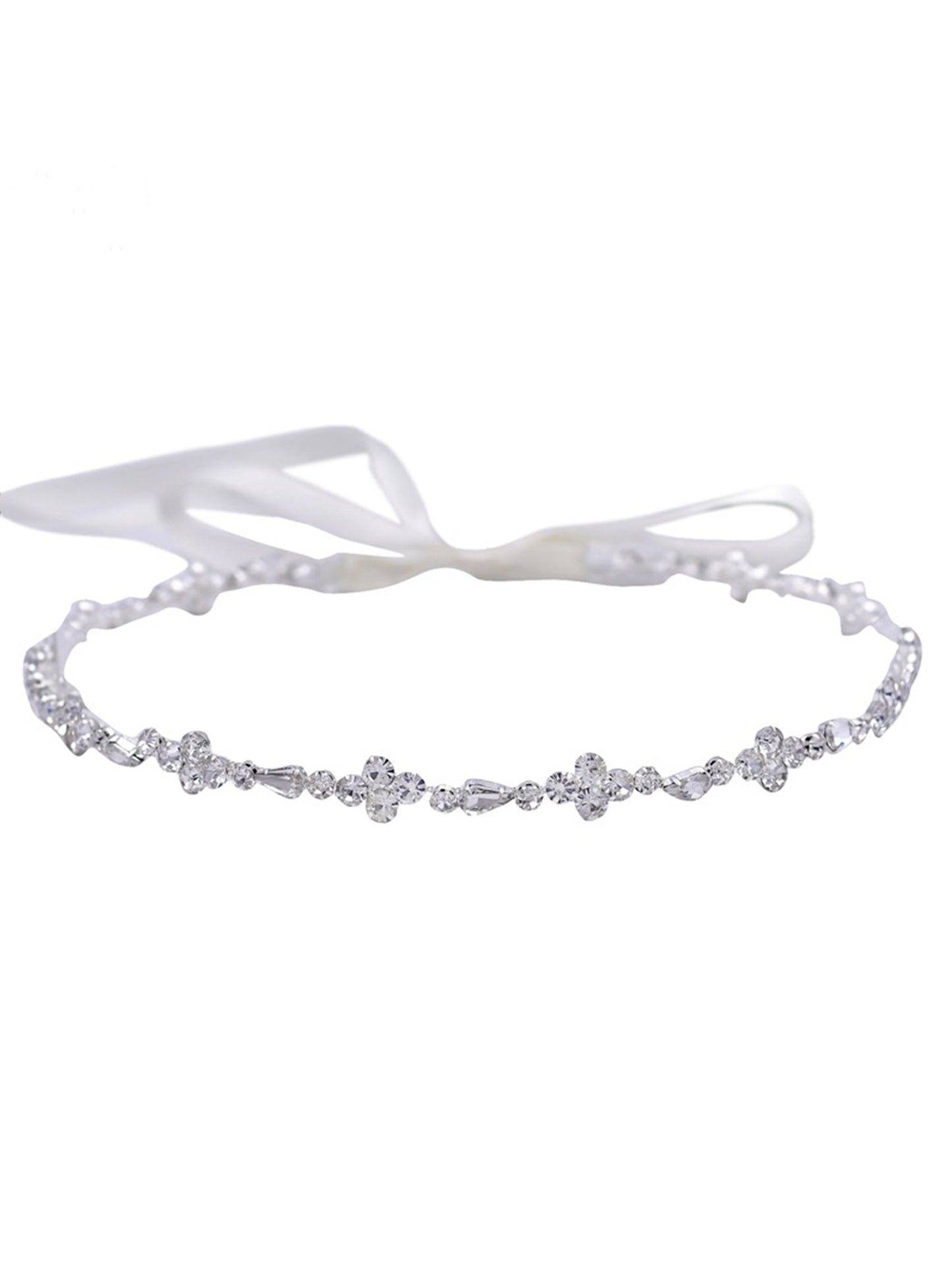 Simple Sparkly Beaded Thin Brides Sash For Wedding