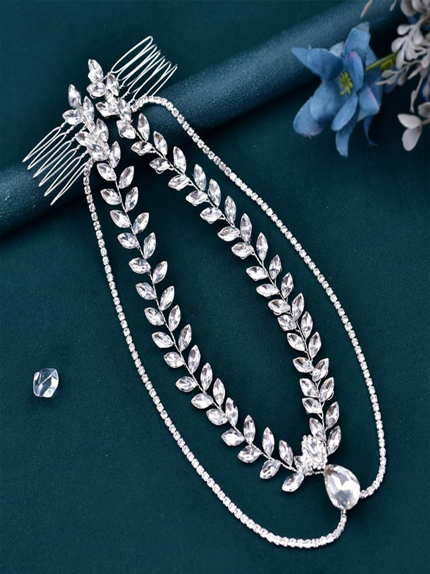 Sparkly Forehead Hair Accessories Forehead Chain Handmade Rhinestone Hair Comb