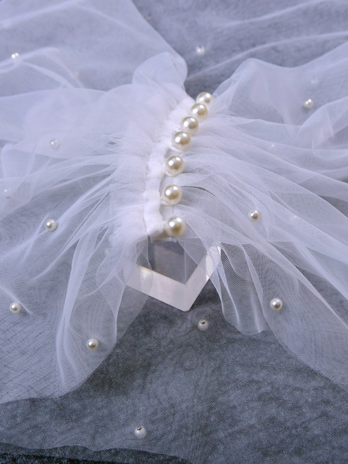 Elegant White Off the Shoulder Tulle Shawl For Woman