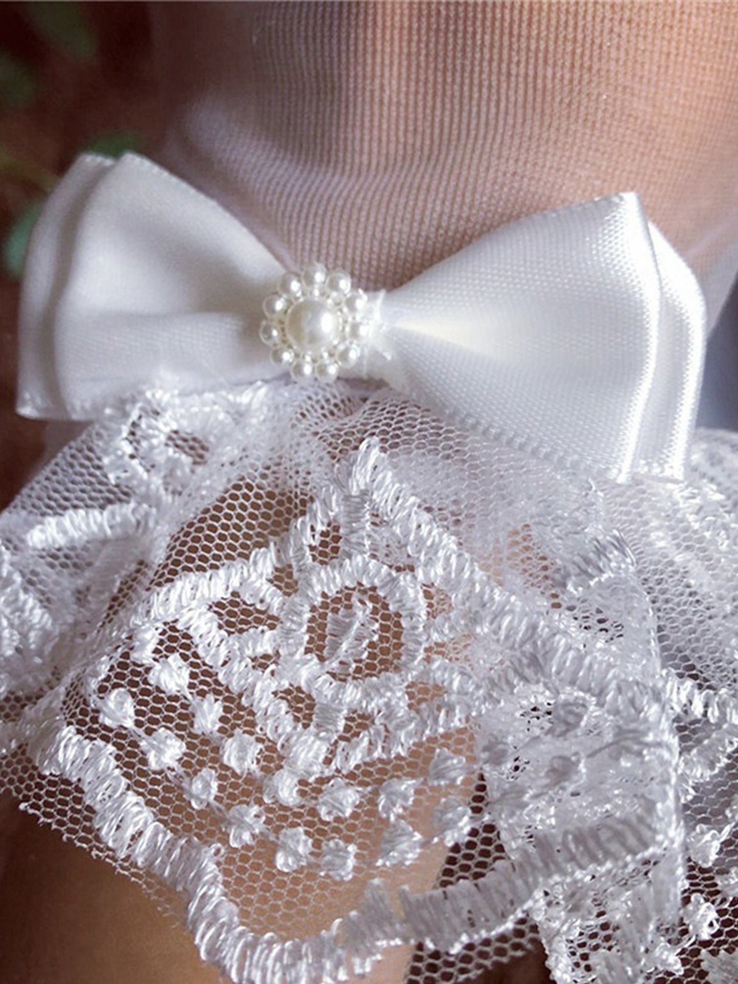 Elegant Versatile Lace Bow Short Bridal Gloves