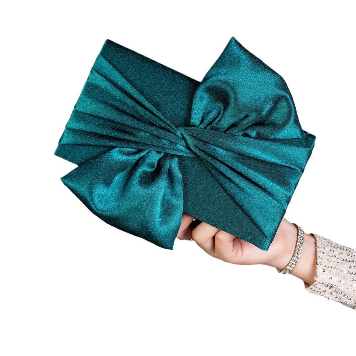 Bow Clutch Purses for Women Evening Bag Formal Vintage Satin Handbags for Bridal Wedding Party