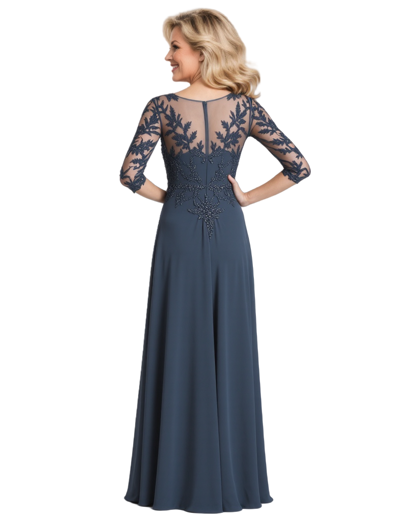 Lace Applique Mother of the Brides Dresses Floor Length for Wedding