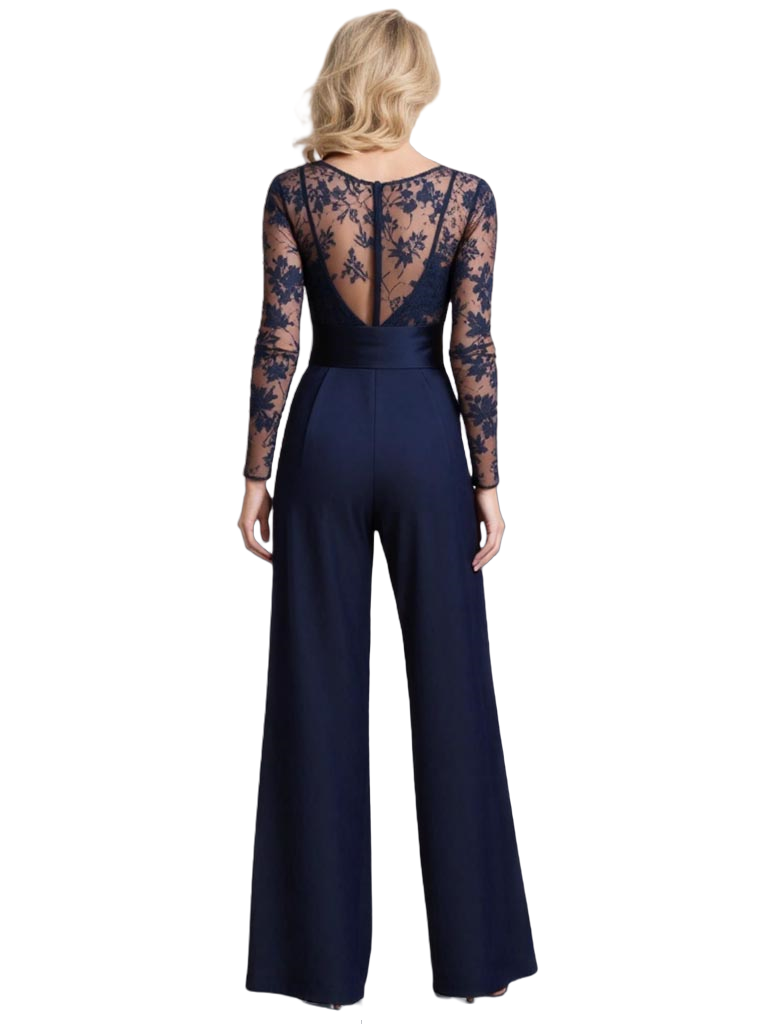 Chiffon Illusion Mother of The Bride Dress Jumpsuits Formal Gowns