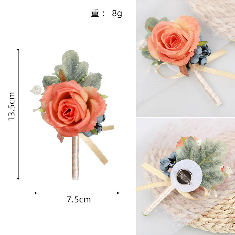 New Style Wedding Boutonniere Groomsmen Brooch