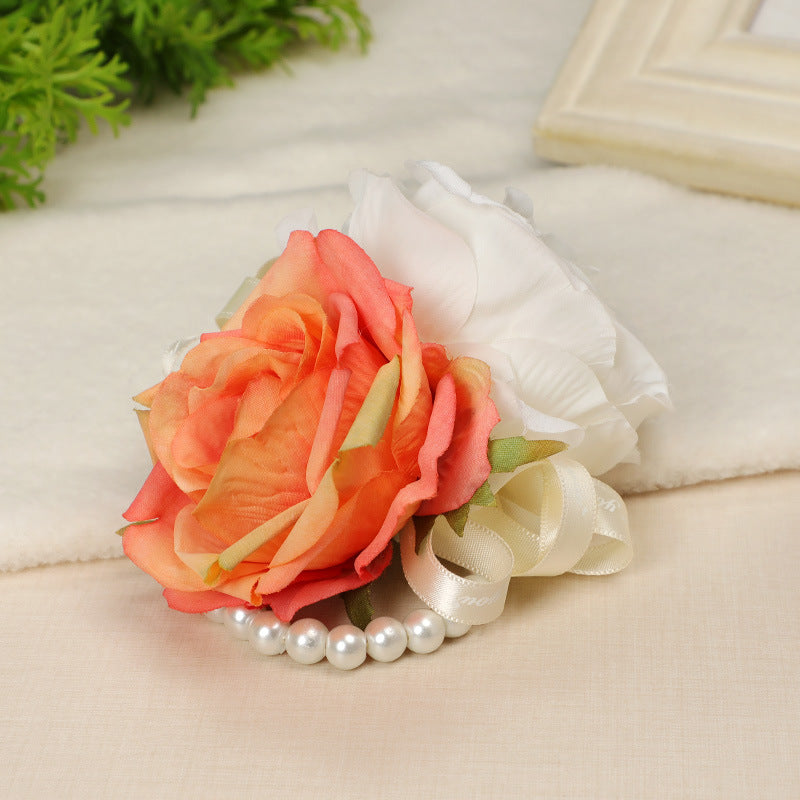 Wedding Pearl Bracelet Bride Wrist Flower Wedding Bridesmaid Sister Group Decorations Wrist Flower
