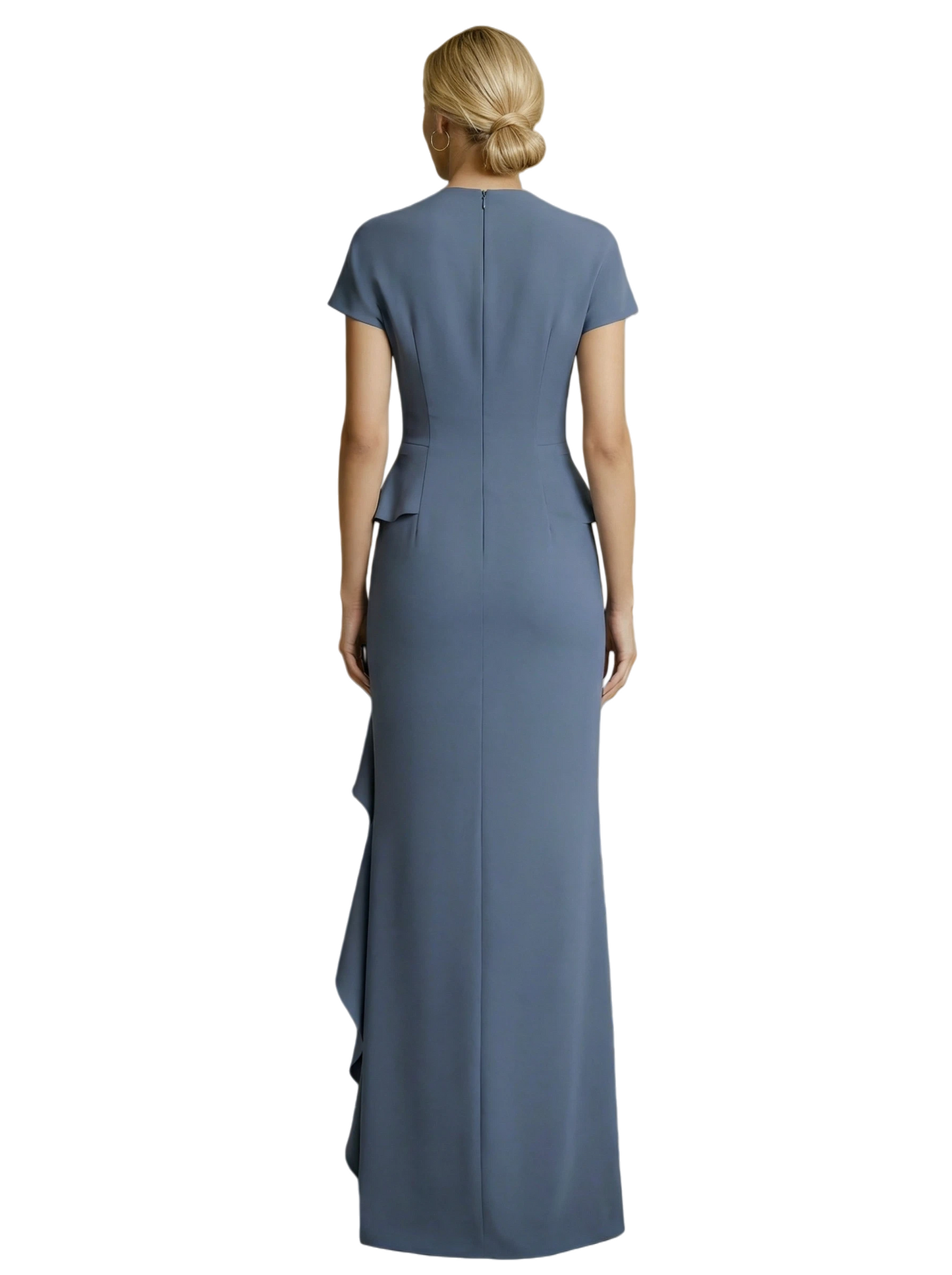 Ruffle Slit Mother of the Brides Dresses Floor Length Formal Gowns for Wedding