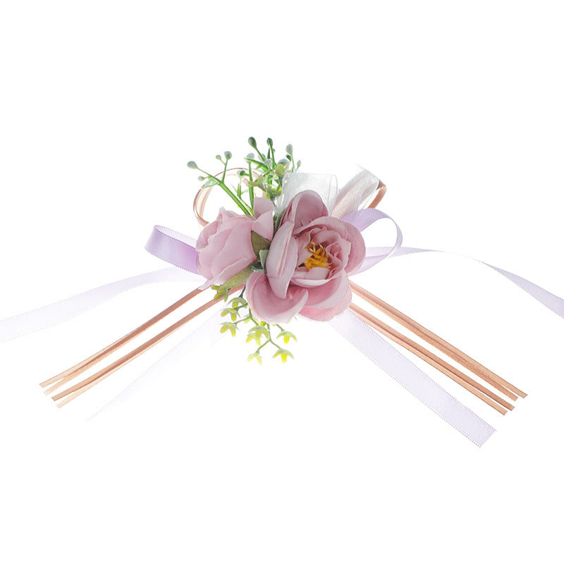 New Wedding Bridal Wrist Flower Handmade Artificial Men Corsage Rose Flower