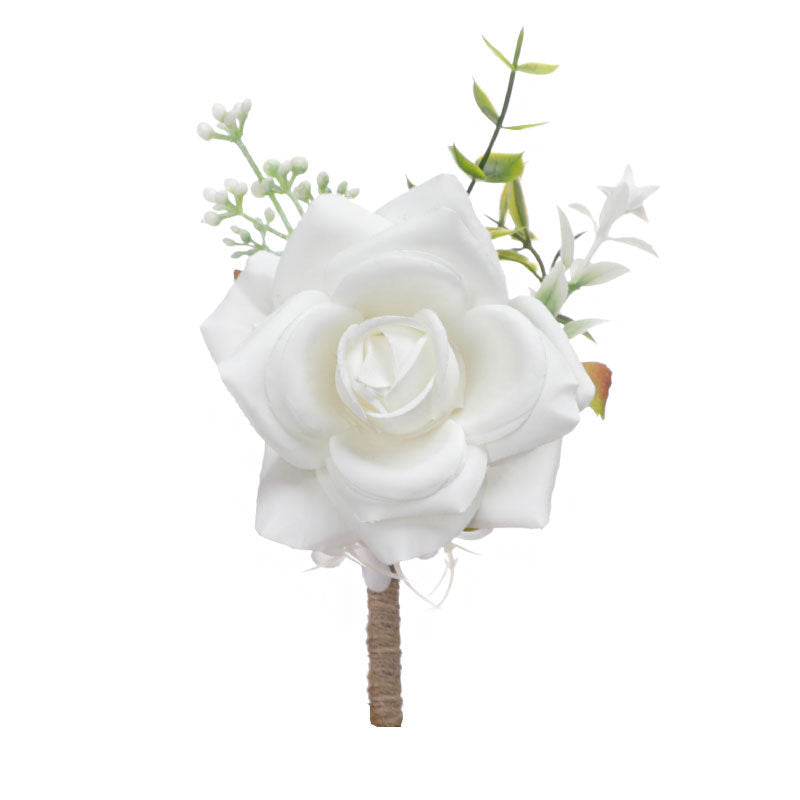 New Wedding Groom Groomsman Corsage Wedding Simulation Corsage Banquet Bride Bridesmaid White Wrist Flower
