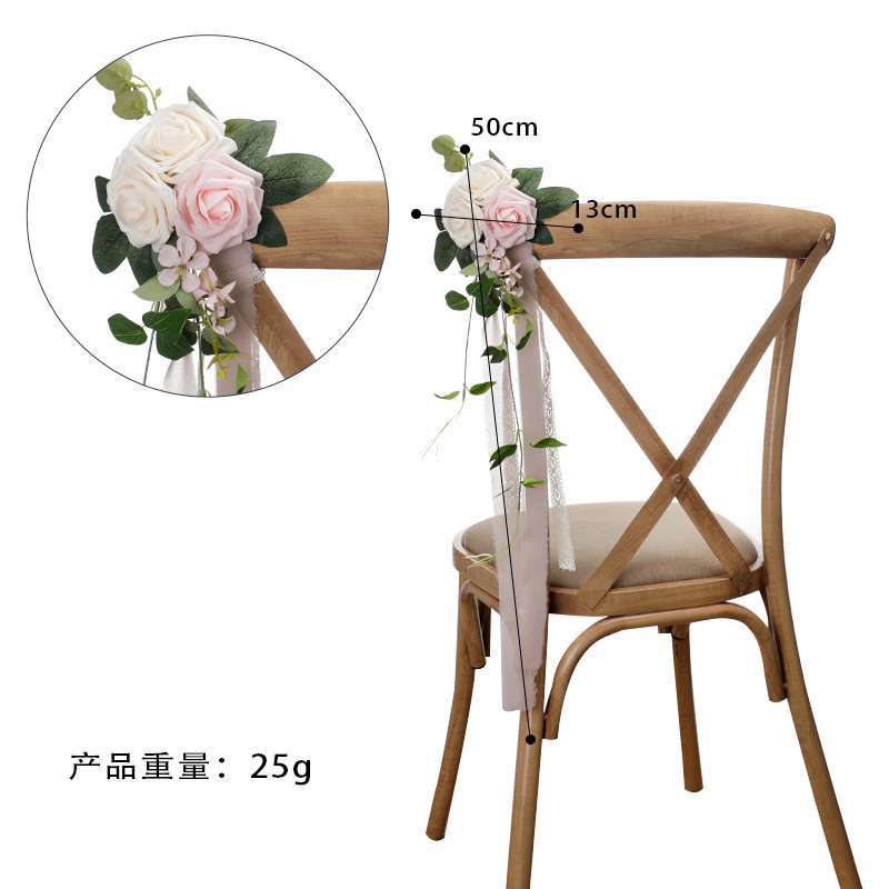New Artificial Flower Hotel Decoration Outdoor Wedding Chair Back Flower
