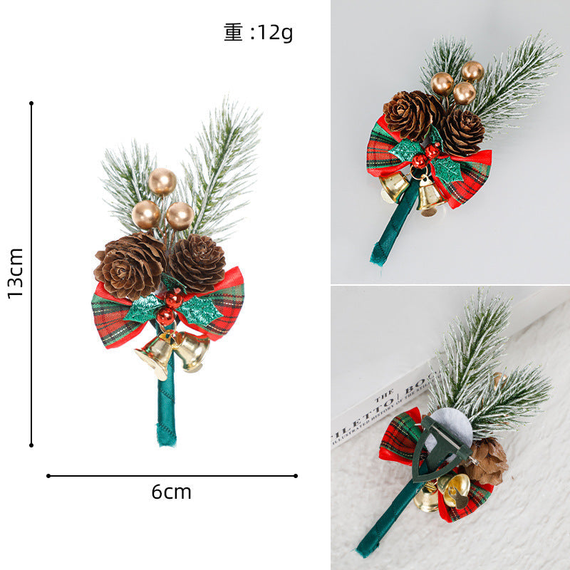 New Creative Style Christmas Wedding Boutonniere Red Flower Christmas Decoration Men Boutonniere