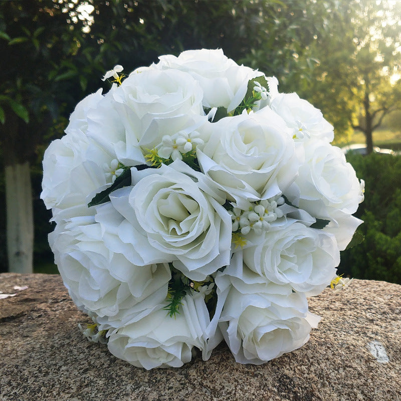 Wedding Flower For The Groom And Bride, Simulated Rose Wedding Bouquet