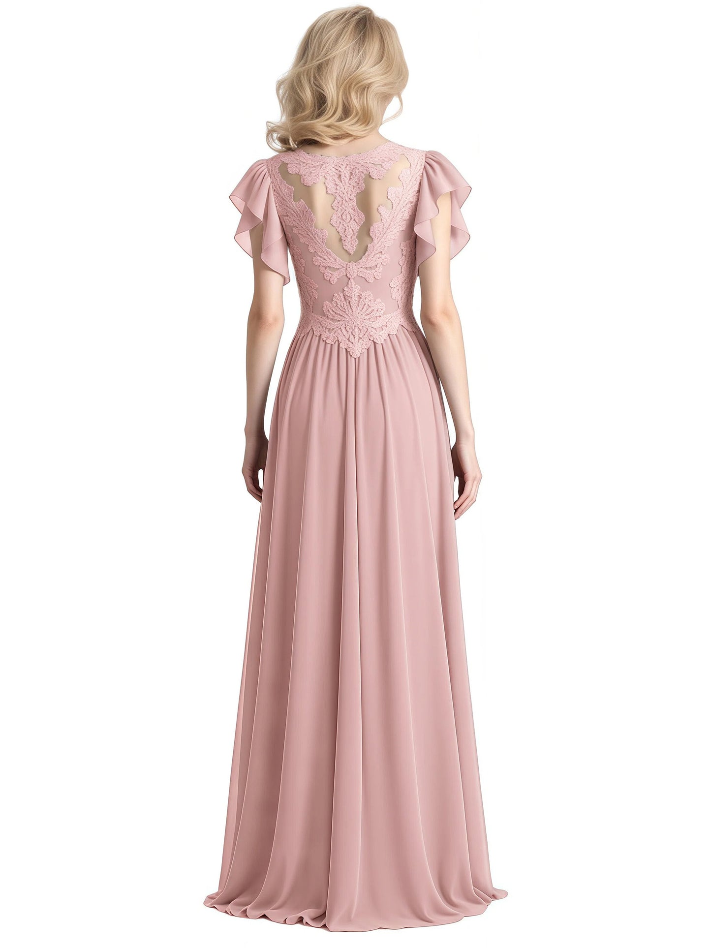 Chiffon Lace Elegant Mother of The Bride Dress Wedding Formal Gowns