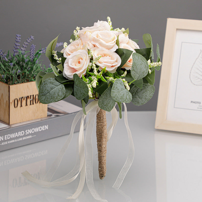 Wedding Flower For The Groom And Bride, Simulated Rose Wedding Bouquet