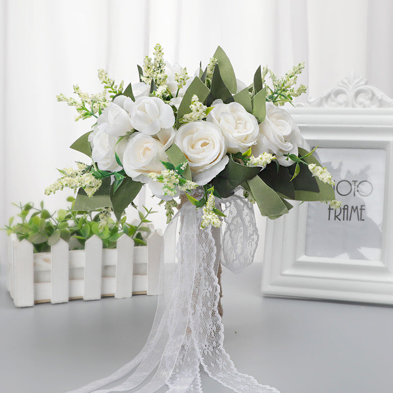 Wedding Flower For The Groom And Bride, Simulated Rose Wedding Bouquet