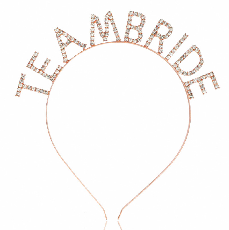 Simple Alloy Rhinestone Letters BRIDESMAID Or TEAMBRIDE Bridal Headband