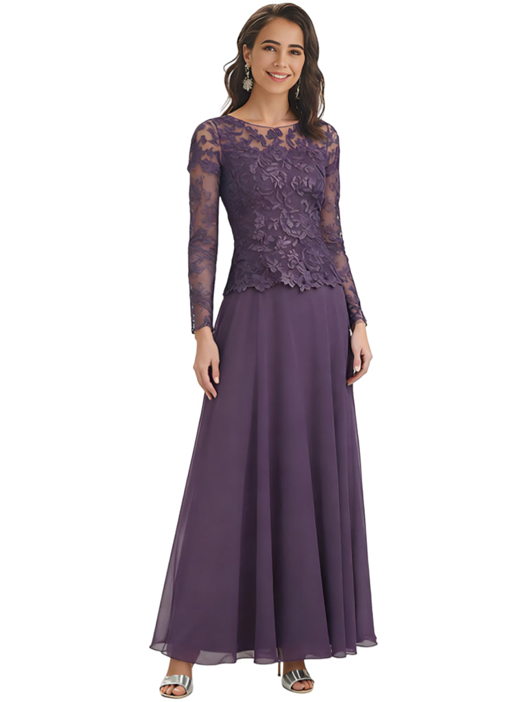 Lace Floor Length Mother of The Bride Dresses Long Lace Wedding Mom Dresses