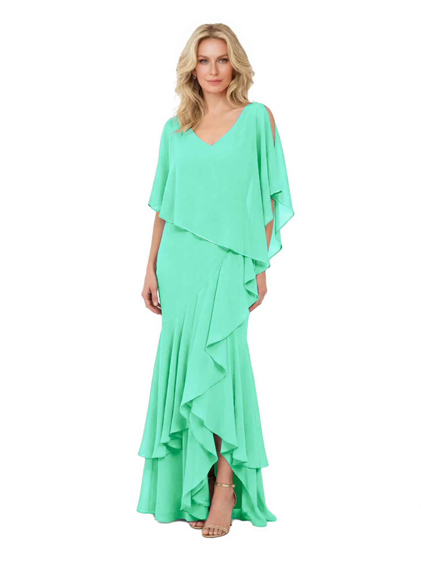 Chic Long A-Line Chiffon Mother of the Brides Dresses Sequin Mom Outfits