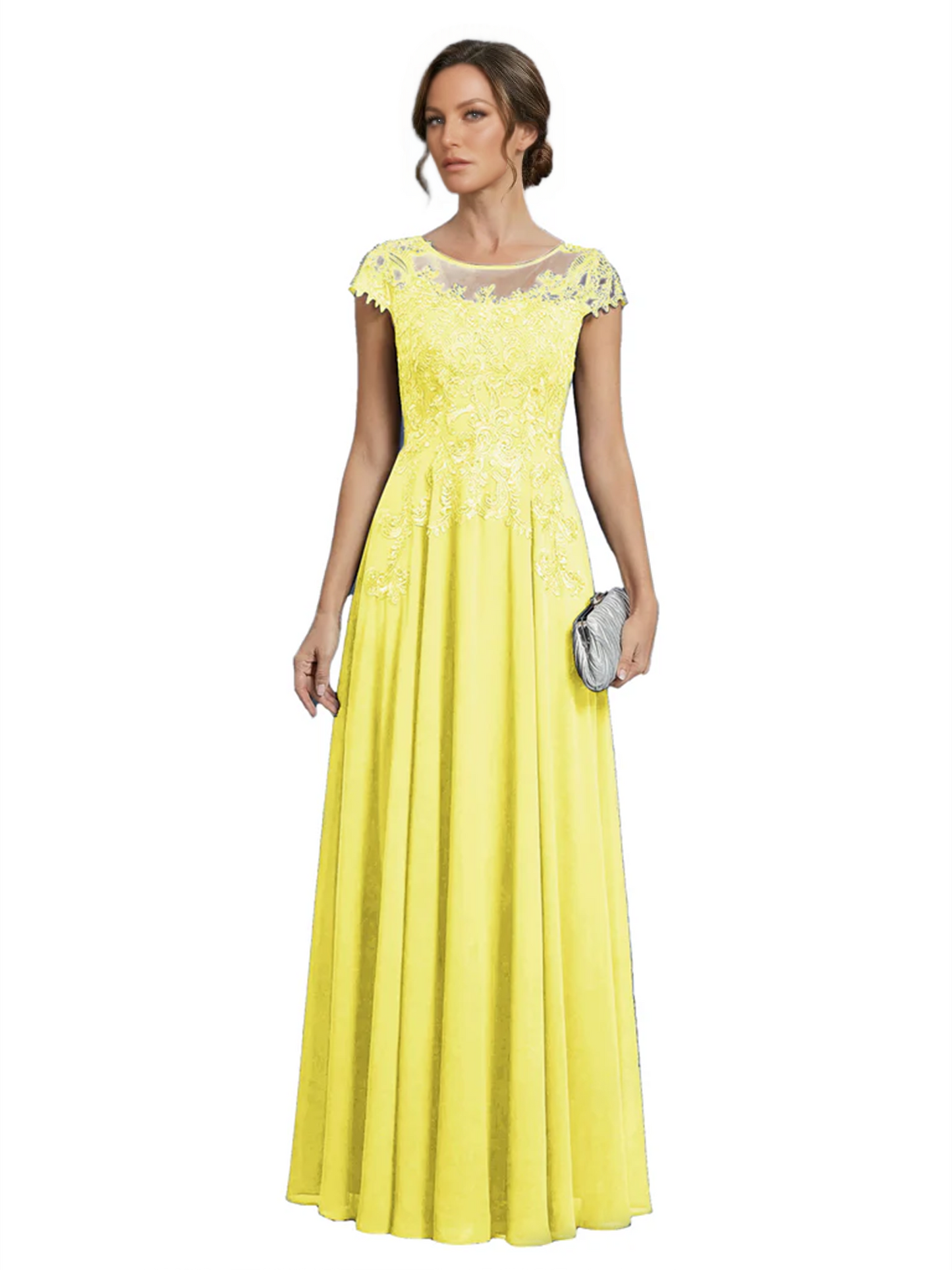 Chic Long A-Line Chiffon Mother of the Brides Dresses Sequin Mom Outfits For Wedding
