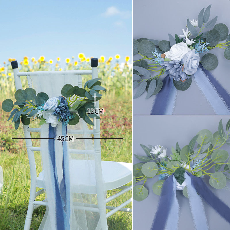 New Outdoor Forest Chair Back Flower Wedding Simple Leaning Back Flowers