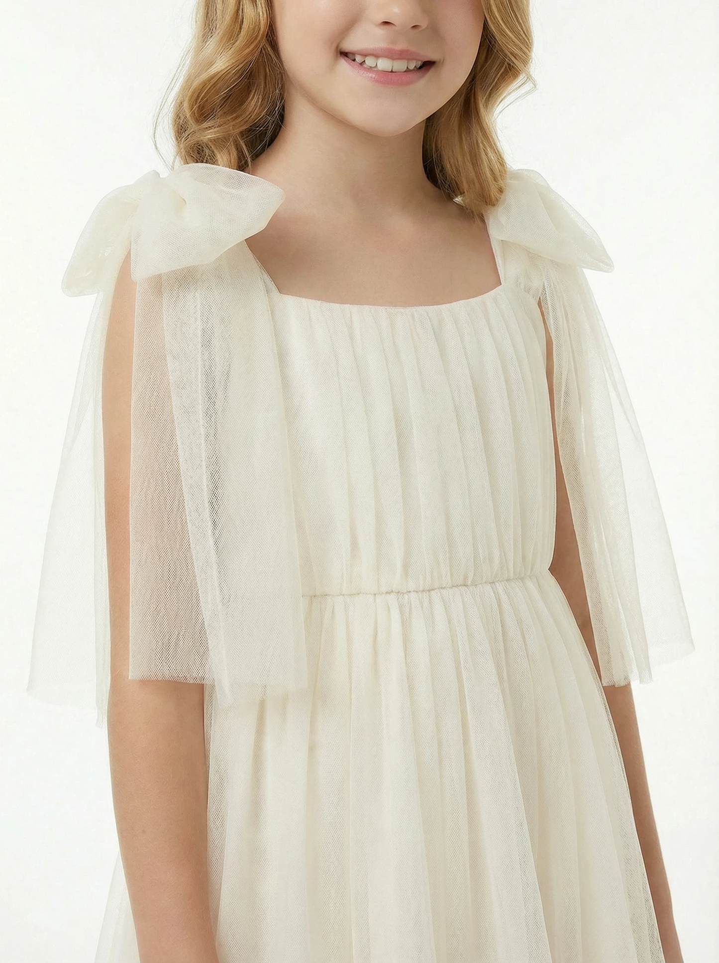 Tie Belt That Forms a Bow Tulle Floor-length Princess Dress Flower Girl Dress Birthday Party Dresses