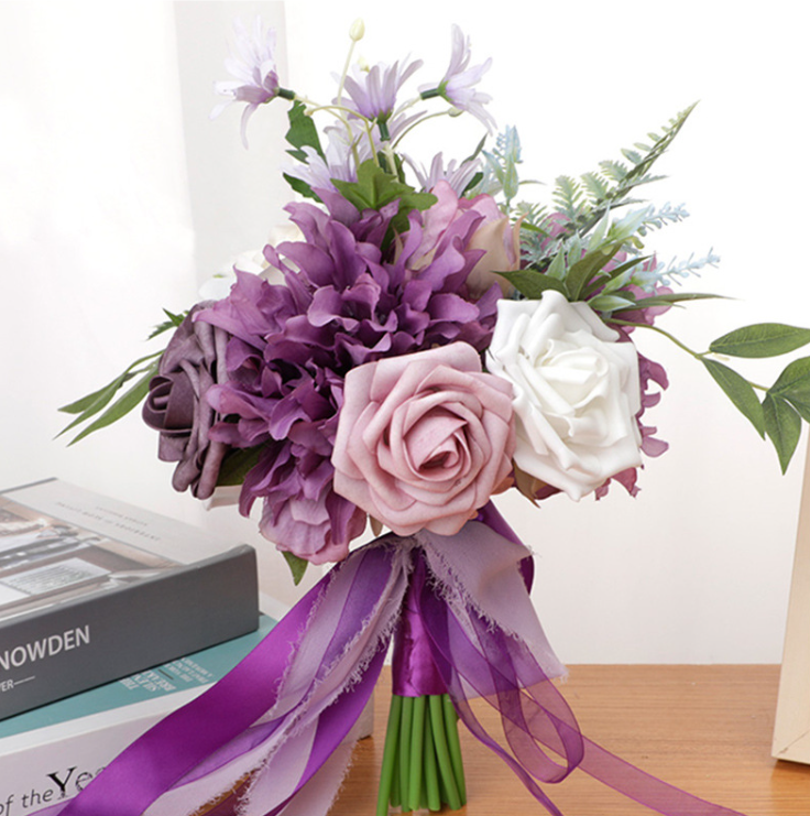 Wedding Flower For The Groom And Bride, Simulated Rose Wedding Bouquet