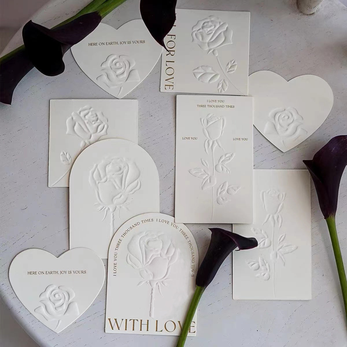 Love Rose Card Creative Special-shaped Decorative Greeting Card Valentine's Day Love Letter Card