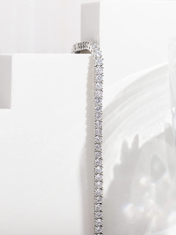 Shiny 3mm Cubic Zircon Classic Tennis Bracelet | Gold Bracelets For Women