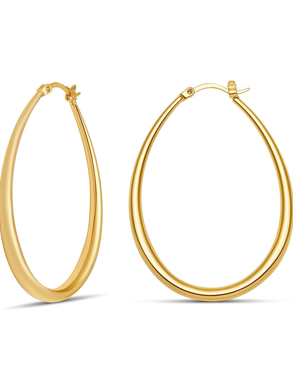 Oval Hoop Earrings Gold Hoops Or Silver Hoop Earrings For Women