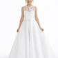 Elegant Lace Bodice Flower Girl Dress Sleeveless Ball Gown Floor Length Tulle Wedding Party
