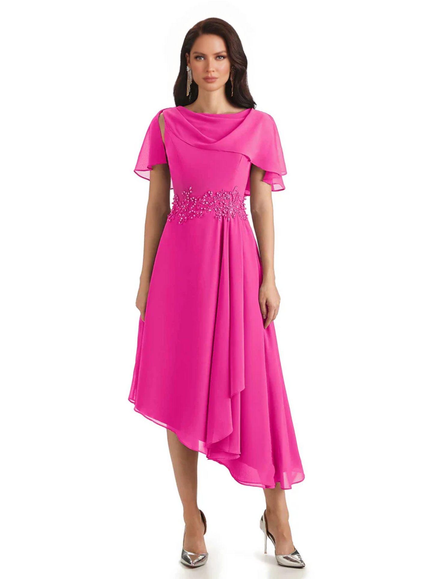 Elegant Tea-length Gown Trending 2026 Styles with Asymmetric Hem