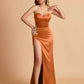 Sexy Sweetheart Silky Satin Mermaid With Appliques Elegant Long Bridesmaid Dresses