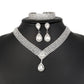 Rhinestone Jewelry Set - Necklace, Bracelet, Earrings for Women's Wedding Party
