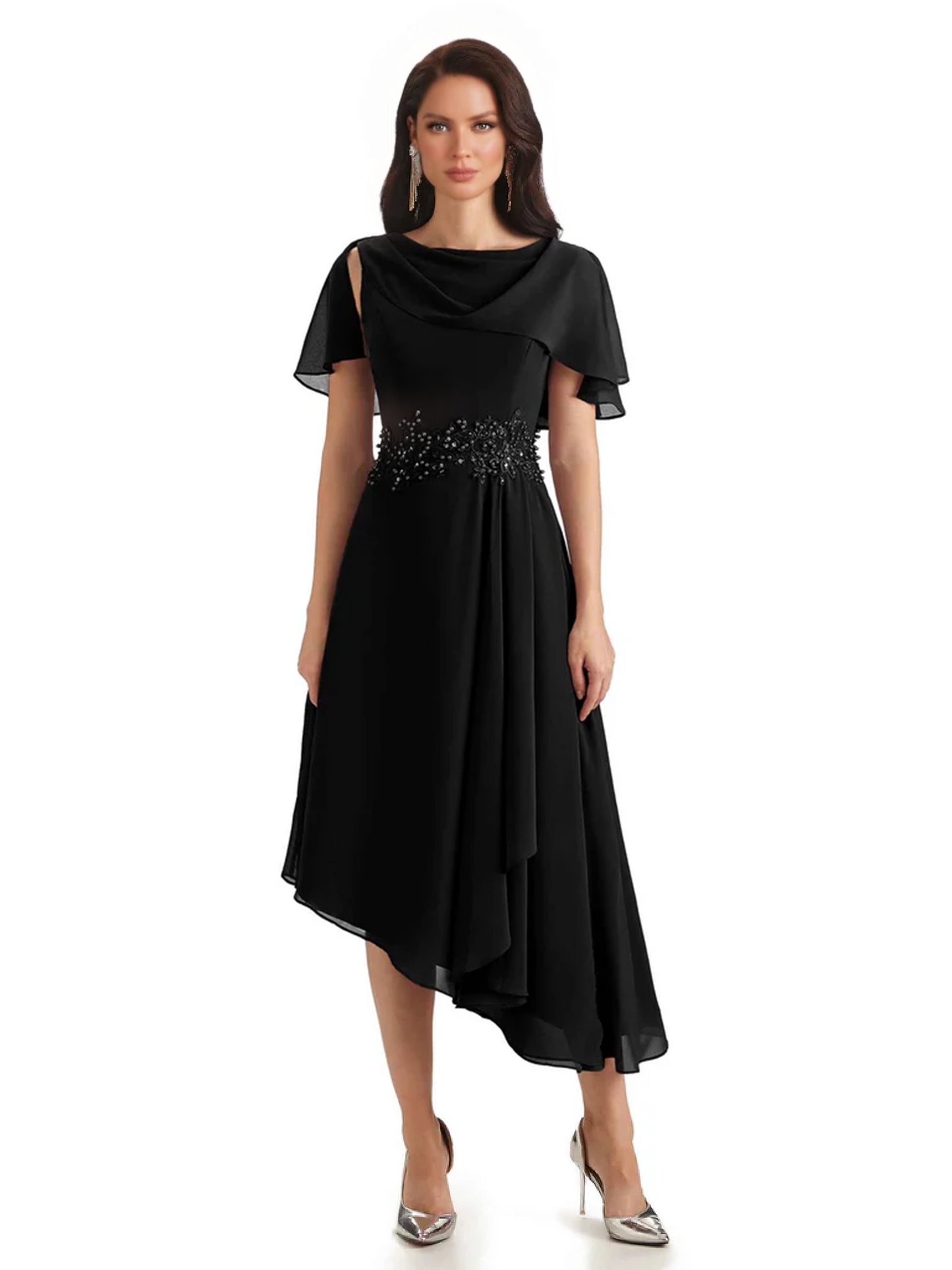 Elegant Tea-length Gown Trending 2026 Styles with Asymmetric Hem