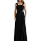 Square Neck Mother of the Bride Dress Floor-Length Chiffon Gown with Ruched Bodice