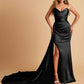 Black Mismatched Sexy Silky Satin Mermaid Long Bridesmaid Dresses Online