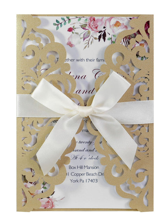 Wedding Invitation Letter For The Groom And Bride, Hollow Out Invitation Card