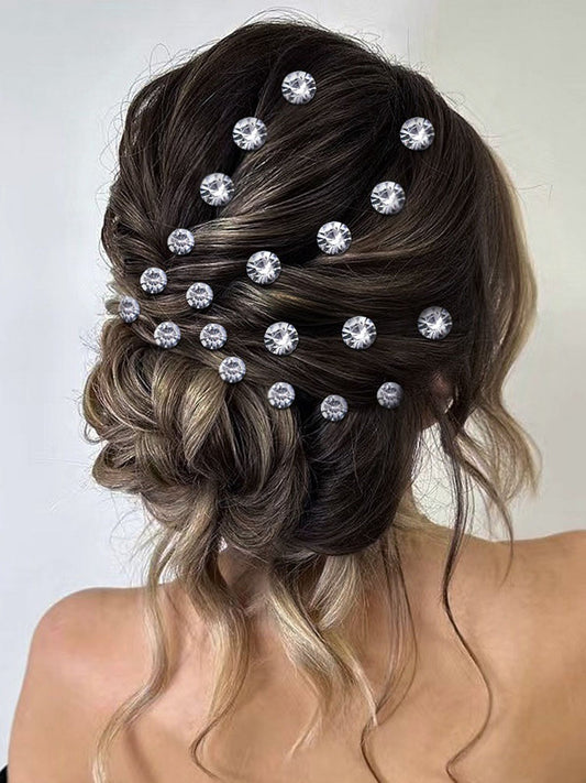 Handmade Rhinestone U-shaped Clip Dirty Braid Hair Accessories Flash Diamond Hair Fork for Women