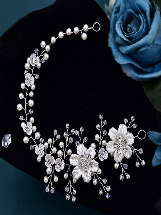 Sparkly Luxury Pearl Rhinestone Double Insert Comb Diamond Hair Accessories for Women