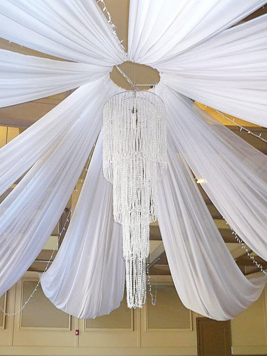 Indoor Wedding Ceremony Curtains Roof Decoration 100D Chiffon Wedding Ceiling Decoration, HCP49