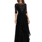 Elegant Lace A-line Chiffon Half Sleeves Mother of the Brides Dresses Floor Length