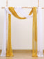 Outdoor Wedding Decoration Chiffon White Plus Sequin Gold Background Curtain
