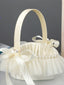 Creamy White Heart-Shaped Flower Basket With Bow Decoration, HL-5816