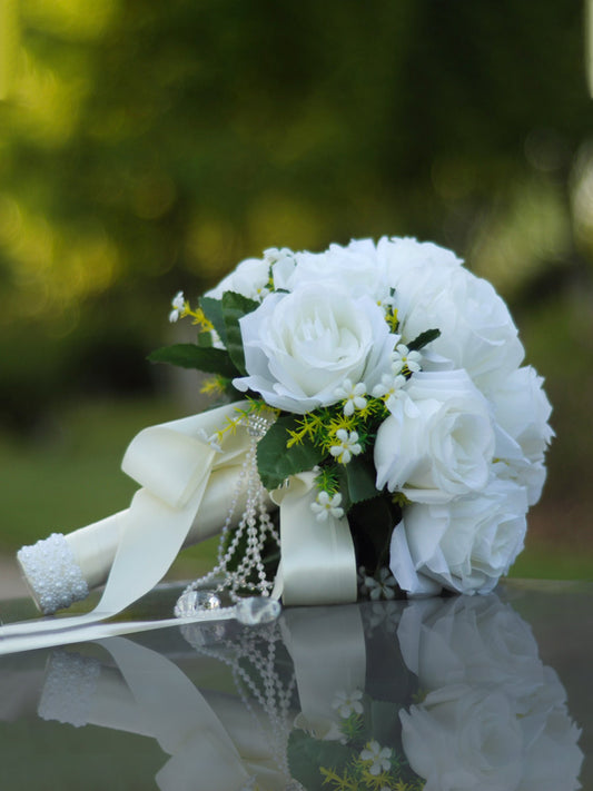 Wedding Flower For The Groom And Bride, Simulated Rose Wedding Bouquet