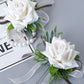 Mori Rose Bride and Groom Wrist Flower Brooch Wedding Sisters Group Hand Flower Groomsmen Group Corsage