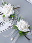 Mori Rose Bride and Groom Wrist Flower Brooch Wedding Sisters Group Hand Flower Groomsmen Group Corsage