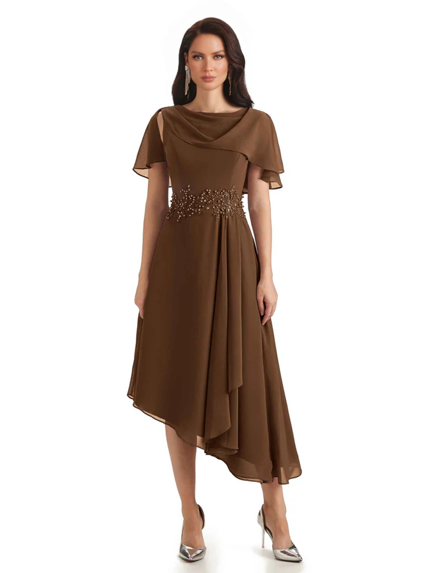 Elegant Tea-length Gown Trending 2026 Styles with Asymmetric Hem