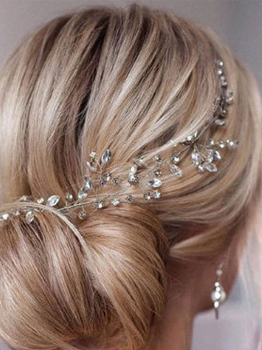Glamorous Silver Rhinestone Wedding Crystal Hair Vine - Bridal Hair Accessory for Women and Girls