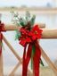 New Festival Outdoor Christmas Elements Chair Back Flower Simulation Flower Party Wedding Red Decorative Flower