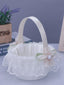 Wedding Flower Basket Flower Girl Bridesmaid Sprinkle Flower Basket White Bow Decoration