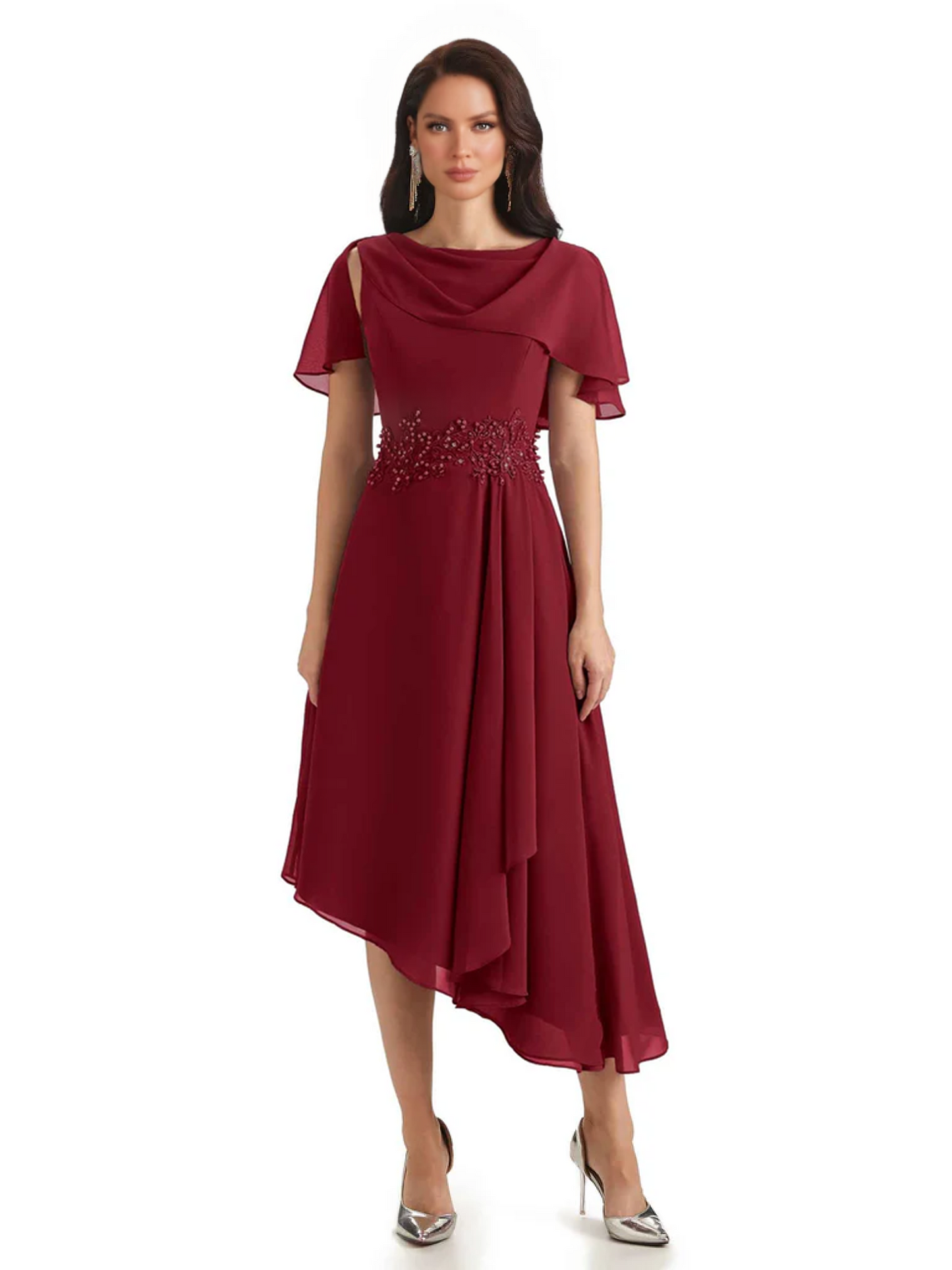 Elegant Tea-length Gown Trending 2026 Styles with Asymmetric Hem